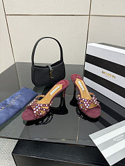 Aquazzura Tequila sandals in burgundy heel 7.5 cm - 3