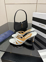 Aquazzura Tequila sandals in white heel 7.5 cm - 1