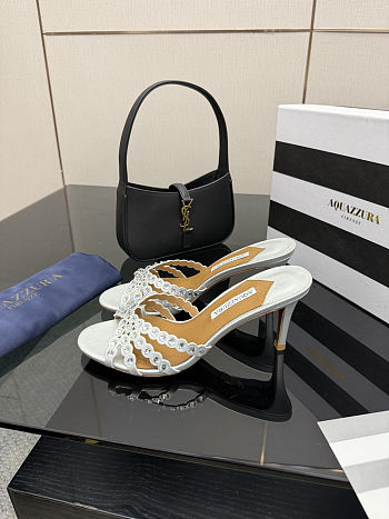 Aquazzura Tequila sandals in white heel 7.5 cm