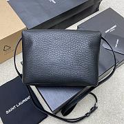 Saint Laurent Cassandre Envelope Messenger Bag in black lambskin leather 23×16.5×6cm - 3
