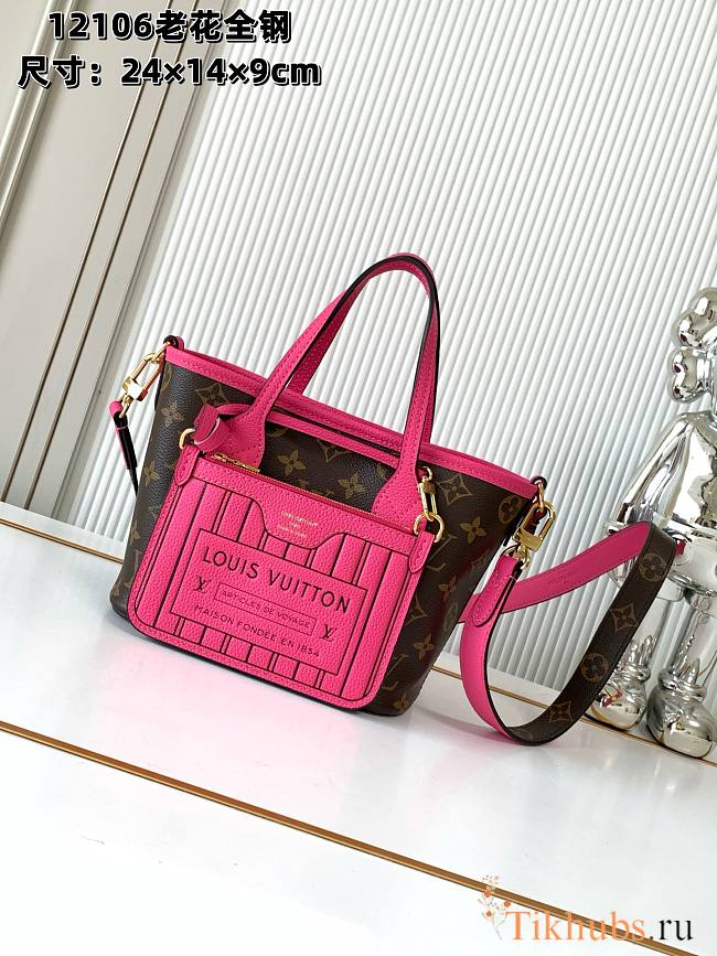 Louis Vuitton LV Neverfull Bandoulière Inside Out BB women's bag in pink color M12106 24x14x9 cm - 1
