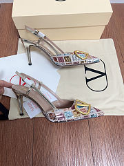 Valentino Garavani VLogo Signature sequined and beaded slingback pumps 8.5 cm - 4