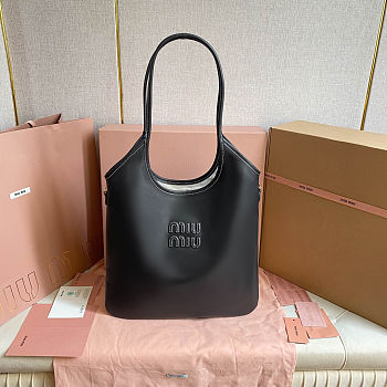 Miu Miu Ivy leather bag in black calf leather 35X40Cm