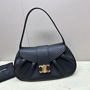 Celine Medium Polly Bag in black supple calfskin leather 13x7x4 cm - 1