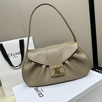 Celine Polly bag in beige supple calfskin leather 13x7x4 cm