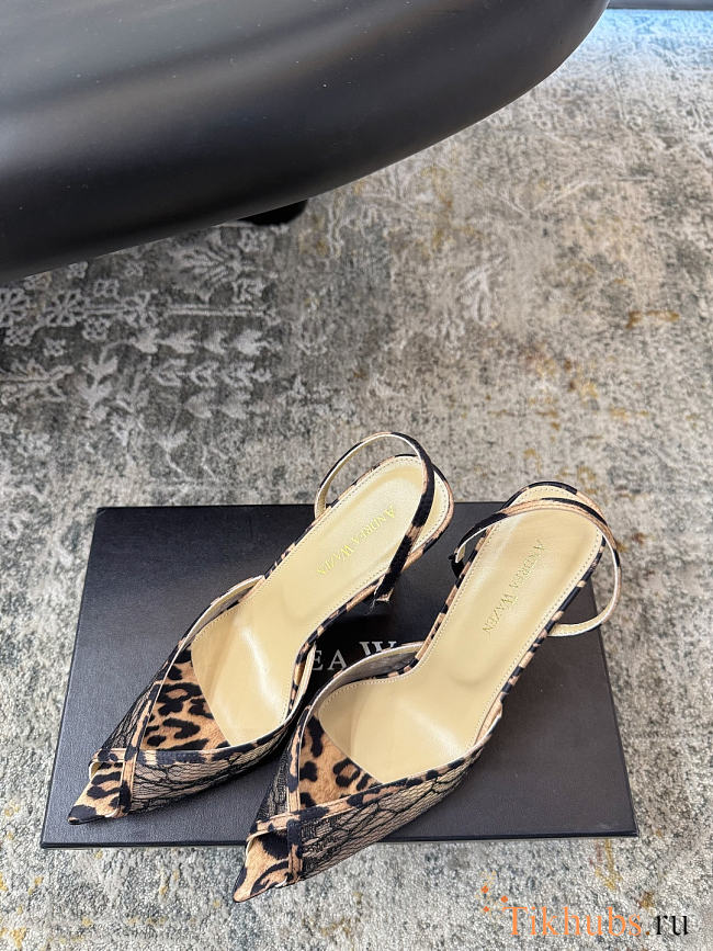 Andrea Wazen Katy Sling leopard print slingback pumps heel 9.5 cm - 1