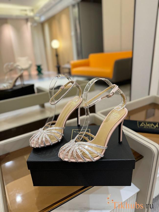Alevì Satin Embellished Penelope Heeled Sandals 10.5 cm - 1