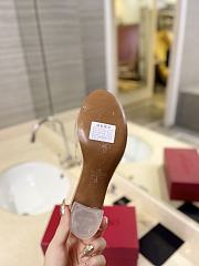 Valentino Garavani women's gold-toned leather slides heel 6 cm  - 4