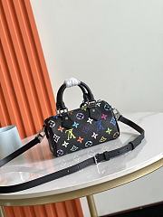 Louis Vuitton x Takashi Murakami Nano Speedy bag in black multicolored monogram 10x7.5x16 cm - 6