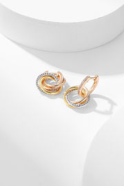 Trinity earrings, half-paved - 6