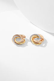 Trinity earrings, half-paved - 5