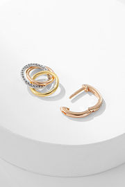 Trinity earrings, half-paved - 4