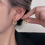 Trinity earrings, half-paved - 2