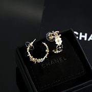  Chanel gold-tone metal hoop earrings with black and clear crystals - 4