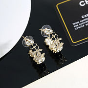  Chanel gold-tone metal hoop earrings with black and clear crystals - 2