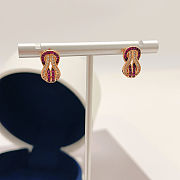 Fred earrings in rose gold with diamonds and rubies - 2