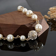Chanel gold-tone metal and faux pearl necklace  - 2