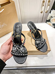 Christian Louboutin Christian Louboutinblack Leather Spikes Tatoosh 80 Mules - 6