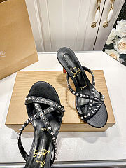 Christian Louboutin Christian Louboutinblack Leather Spikes Tatoosh 80 Mules - 4