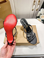 Christian Louboutin Christian Louboutinblack Leather Spikes Tatoosh 80 Mules - 3