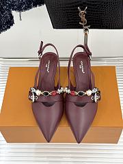 Louis Vuitton LV Vibe Slingback Pumps in bordeaux red lambskin - 6