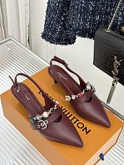 Louis Vuitton LV Vibe Slingback Pumps in bordeaux red lambskin - 5