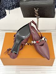Louis Vuitton LV Vibe Slingback Pumps in bordeaux red lambskin - 4