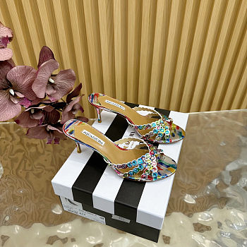 Aquazzura studded sandals in a multi-colored finish