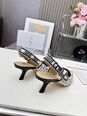Dioramour J'Adior slingback pumps in white cotton with black and red heel 6.5 cm - 5