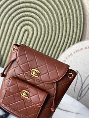 Chanel Vintage Duma backpack in brown leather 21*10*20.5cm - 4