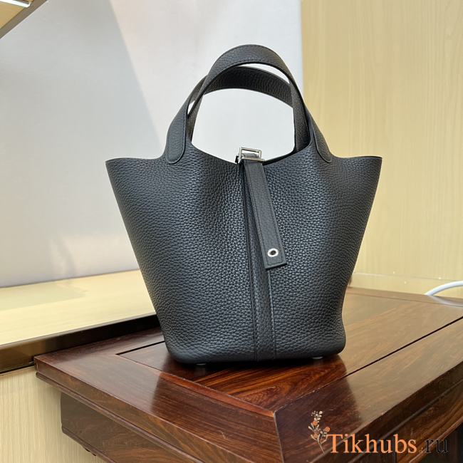 Hermes Picotin Black Silver Bag 18cm - 1