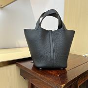 Hermes Picotin Black Silver Bag 18cm - 5