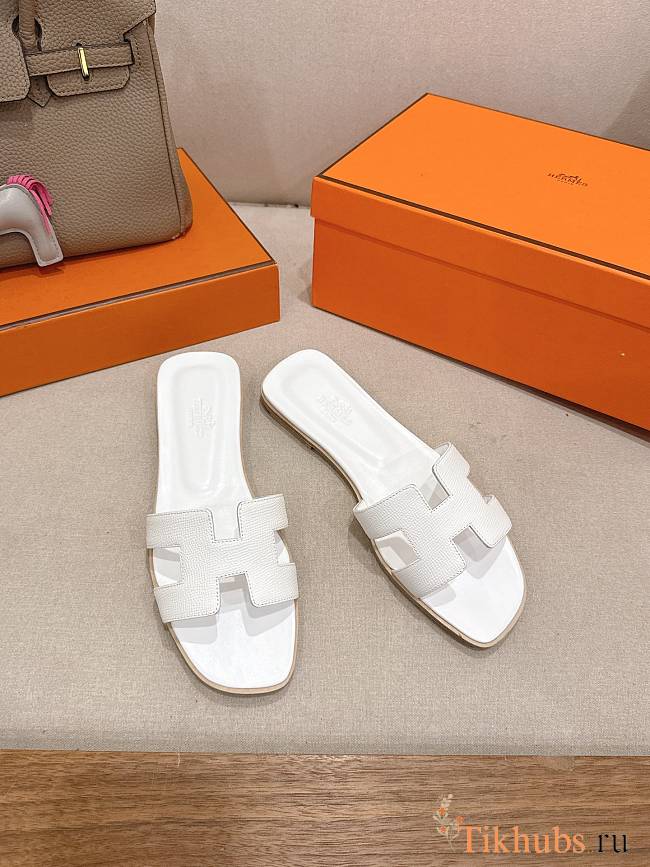 Hermes Oran sandals in white - 1