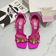 Jimmy Choo Saeda 100mm sandals with metal flower detail - 6