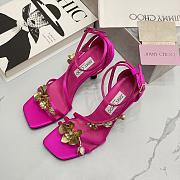 Jimmy Choo Saeda 100mm sandals with metal flower detail - 5
