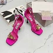 Jimmy Choo Saeda 100mm sandals with metal flower detail - 4