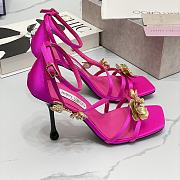 Jimmy Choo Saeda 100mm sandals with metal flower detail - 3