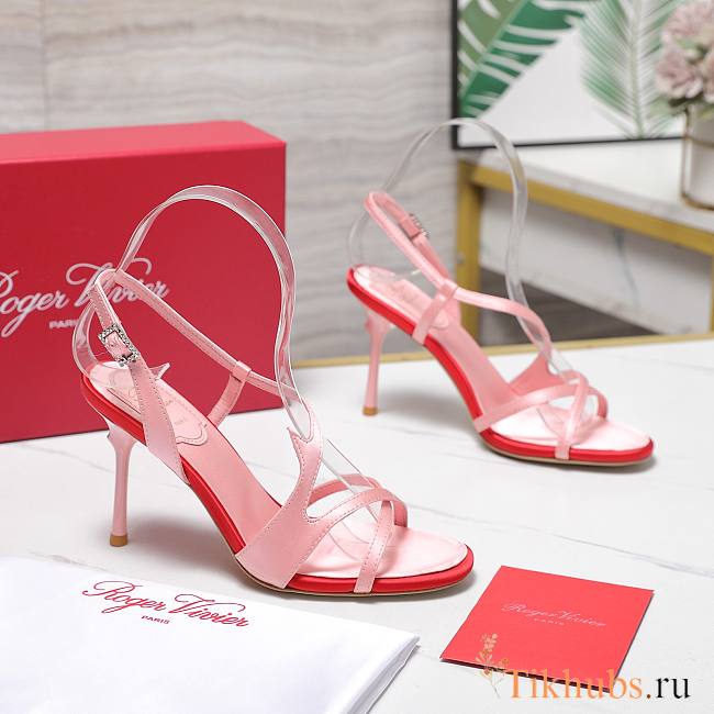 Roger Vivier women's pink ankle strap sandals 9cm - 1