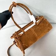 Prada Bonnie medium suede shoulder bag in a cocoa brown color 32x15.5x12cm - 2