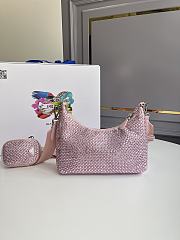 Prada Re-Edition 2000 mini shoulder bag in alabaster pink satin 22x18x6.5 cm - 2