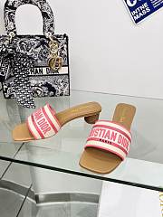 Christian Dior Dway heeled slide sandals in pink color 4 cm - 6