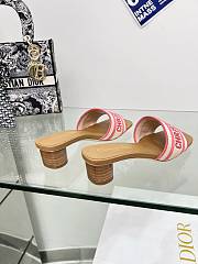 Christian Dior Dway heeled slide sandals in pink color 4 cm - 5
