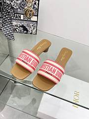 Christian Dior Dway heeled slide sandals in pink color 4 cm - 3