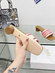 Christian Dior Dway heeled slide sandals in pink color 4 cm - 4