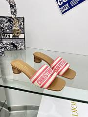 Christian Dior Dway heeled slide sandals in pink color 4 cm - 2