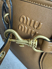 Miu Miu Aventure nappa leather top-handle bag in a brown color 22x 30x10cm - 6