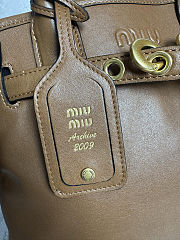 Miu Miu Aventure nappa leather top-handle bag in a brown color 22x 30x10cm - 2