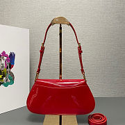 Prada Cleo patent leather shoulder bag in cherry red 24x11x4 cm - 6