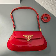 Prada Cleo patent leather shoulder bag in cherry red 24x11x4 cm - 5
