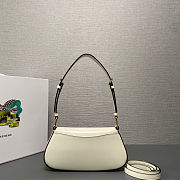 Prada Cleo patent leather shoulder bag in white color 24x11x4 cm - 6